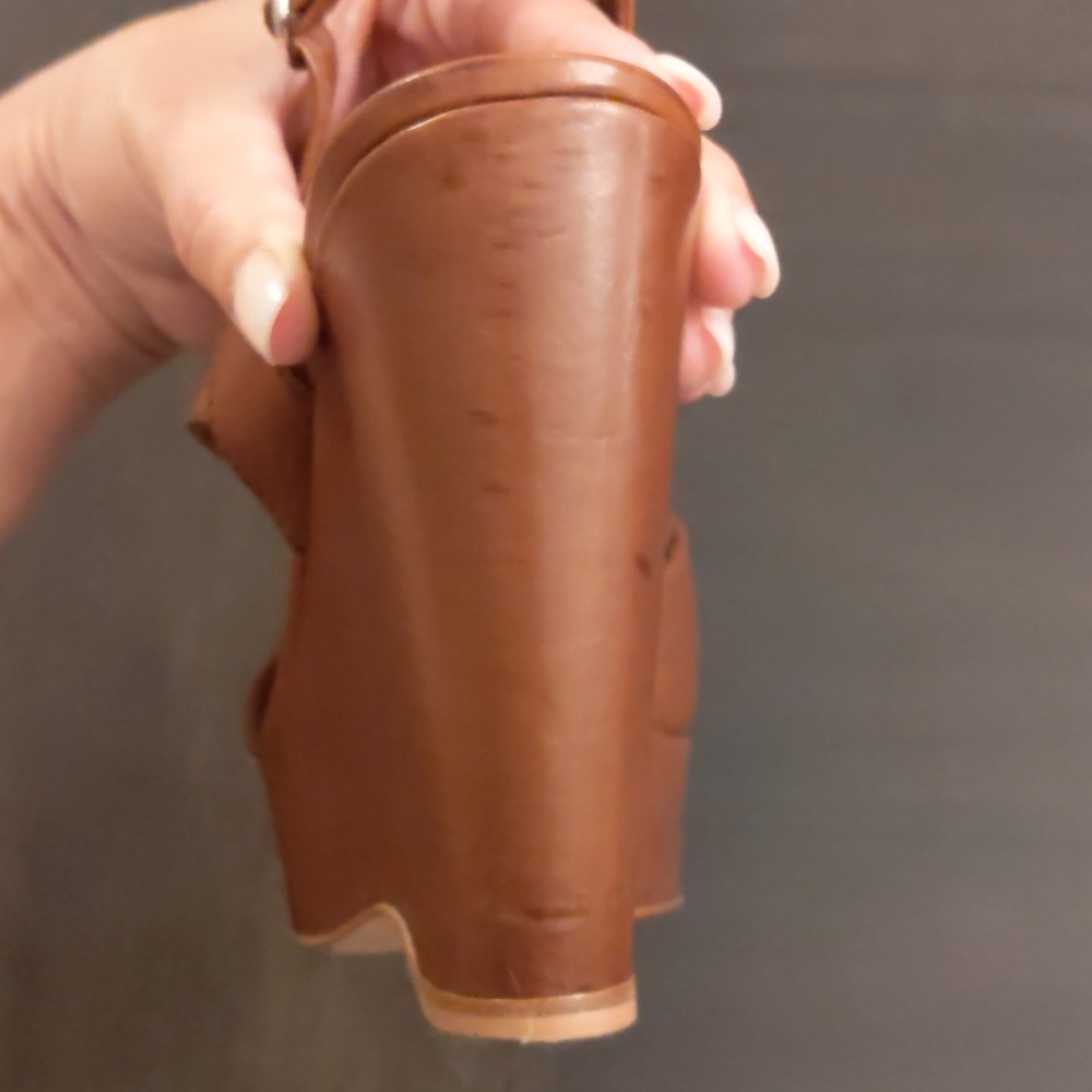 Prada Asymmetric Calfskin Wedge Sandal - Picture 6 of 14